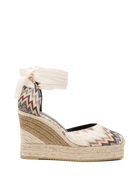  Missoni Zigzag-pattern Tie Espadrilles - Neutrals 