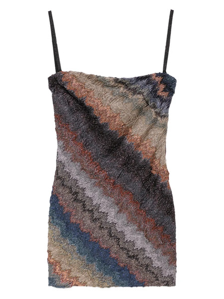  Missoni Zigzag Strapless Mini Dress - Brown 