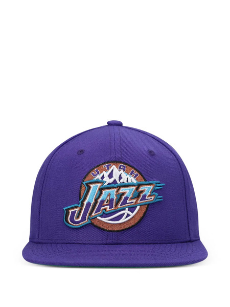  Mitchell & Ness Jazz Hardwood Classics Embroidered Flat Cap - Purple 