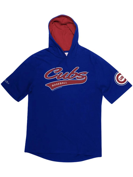  Mitchell & Ness mlb Chicago Cubs Short-sleeve Hoodie - Blue 