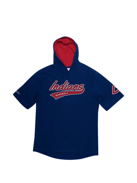  Mitchell & Ness Short-sleeves Hooded Sweatshirt - Blue 