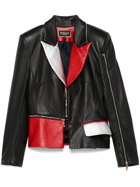  Mitiliane Couture Colour-block Leather Jacket - Black 