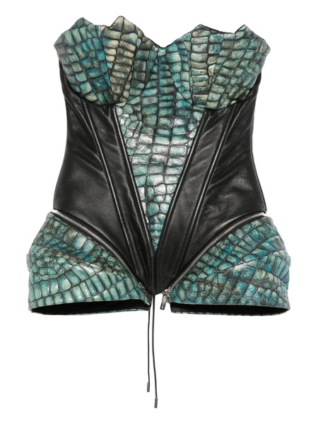  Mitiliane Couture Croc Effect Top - Black 