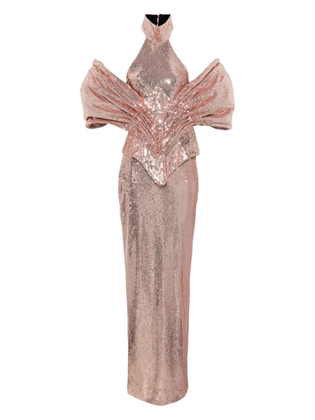  Mitiliane Couture Detachable-corset Sequined Maxi Dress - Gold 