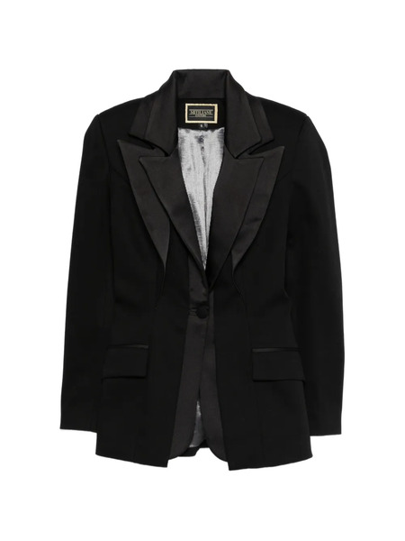  Mitiliane Couture Double Lapel Tuxedo Jacket - Black 