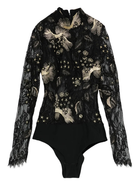  Mitiliane Couture Embroidered Lace Bodysuit - Black 