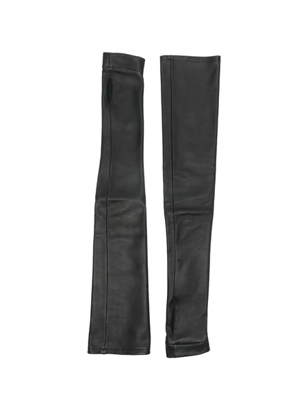  Mitiliane Couture Fingerless Leather Long Gloves - Black 