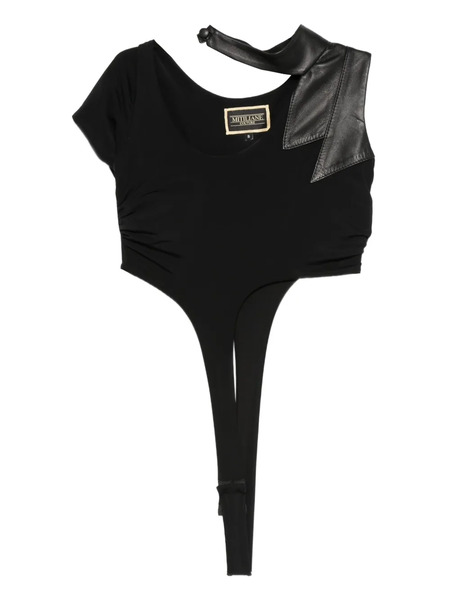  Mitiliane Couture Leather Insert Top - Black 