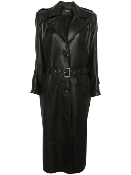  Mitiliane Couture Leather Trench Coat - Black 