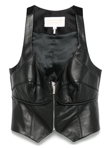  Mitiliane Couture Leather Vest - Black 