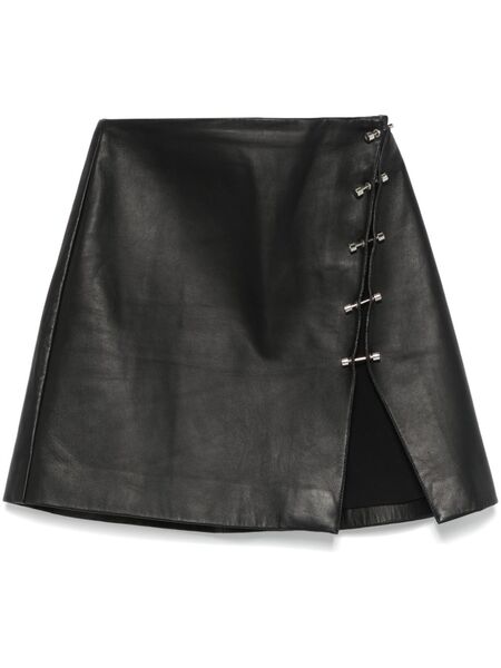  Mitiliane Couture Piercing-detail Leather Skirt - Black 