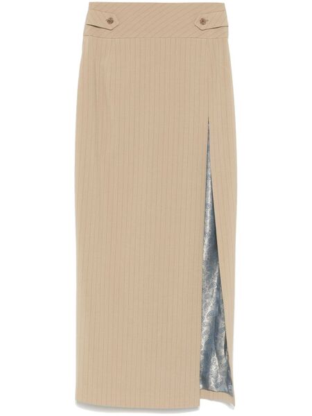  Mitiliane Couture Pinstriped Maxi Skirt - Neutrals 