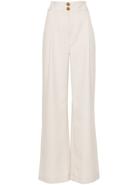  Mitiliane Couture Pinstriped Wide-leg Trousers - Neutrals 