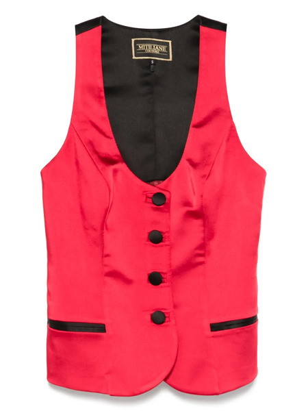  Mitiliane Couture Satin Waistcoat - Red 