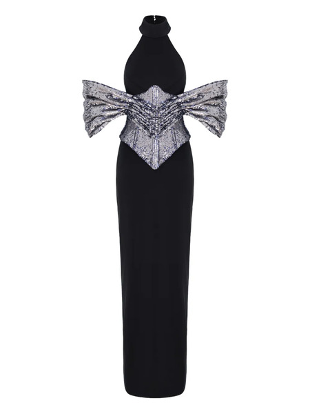  Mitiliane Couture Sequin-corset Maxi Dress - Black 
