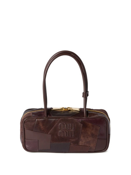  Miu Miu Beau Patchwork Tote Bag - Brown 