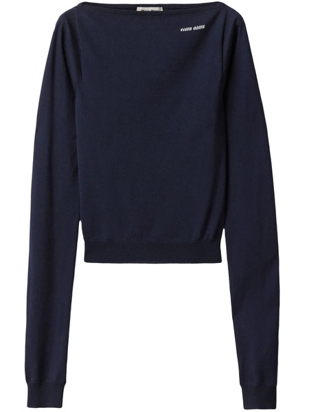  Miu Miu Boat-neck Sweater - Blue 