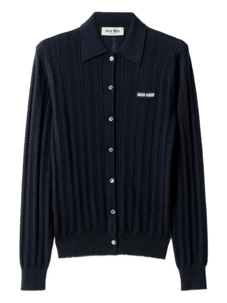  Miu Miu Buttoned Cashmere Cardigan - Blue 
