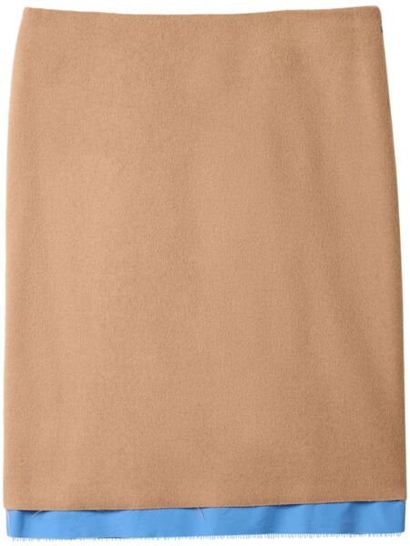  Miu Miu Camel-hair Midi Skirt - Brown 