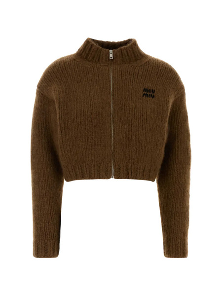  Miu Miu Cashmere Cropped Cardigan - Brown 