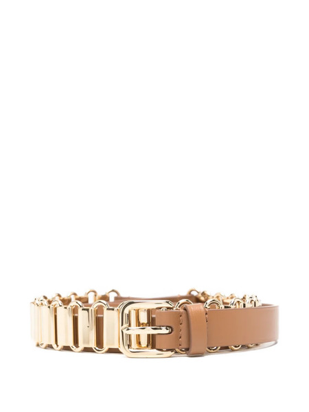  Miu Miu Chain-detail Buckle Belt - Brown 