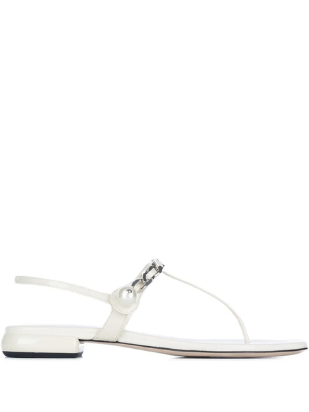  Miu Miu Chain Link-detail Sandals - White 