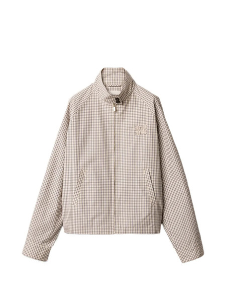  Miu Miu Check-pattern Oversized Jacket - Neutrals 
