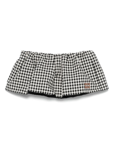  Miu Miu Checked Mini Skirt - White 