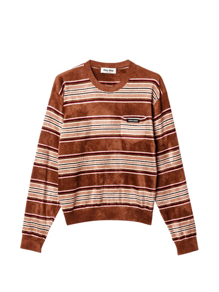  Miu Miu Chenille Sweater - Brown 