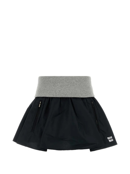  Miu Miu Contrasting-edge Skirt - Black 