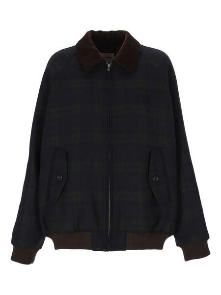  Miu Miu Cord-collar Checked Jacket - Blue 