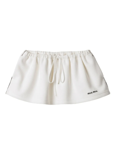  Miu Miu Cotton-jersey Mini Skirt - White 