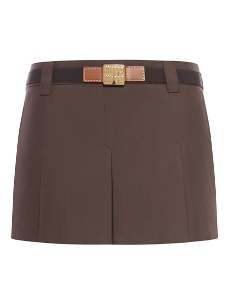  Miu Miu Cotton Mini Skirt - Brown 