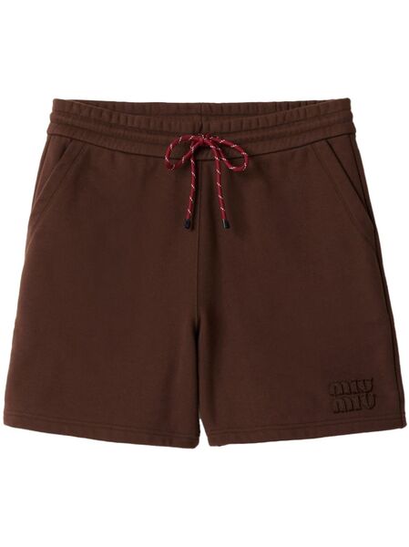  Miu Miu Cotton Shorts - Brown 