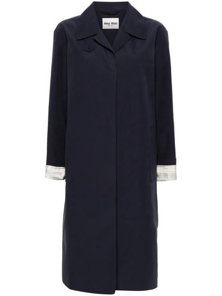  Miu Miu Cotton Single-breasted Coat - Blue 