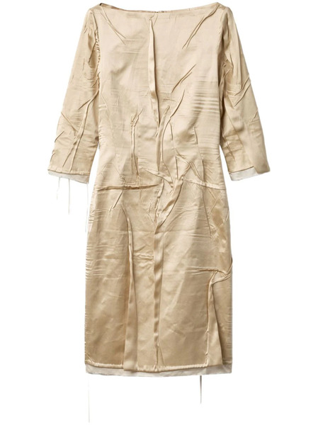  Miu Miu Crêpe Satin Silk Dress - Neutrals 