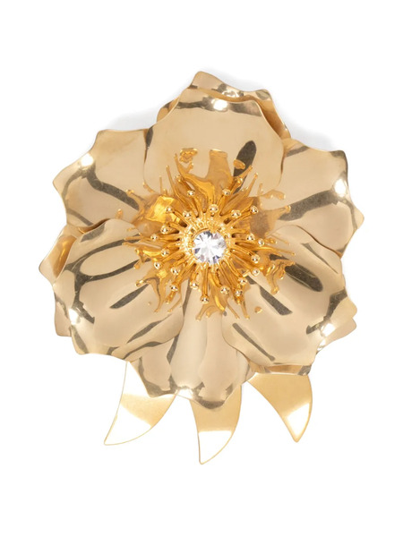  Miu Miu Crystal Flower Brooch - Gold 