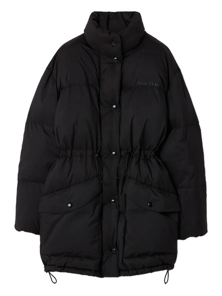  Miu Miu Drawstring-waist Coat - Black 