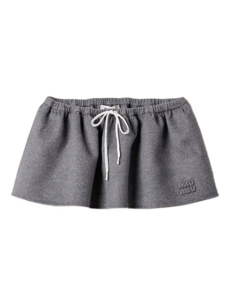  Miu Miu Drawstring-waist Skirt - Grey 