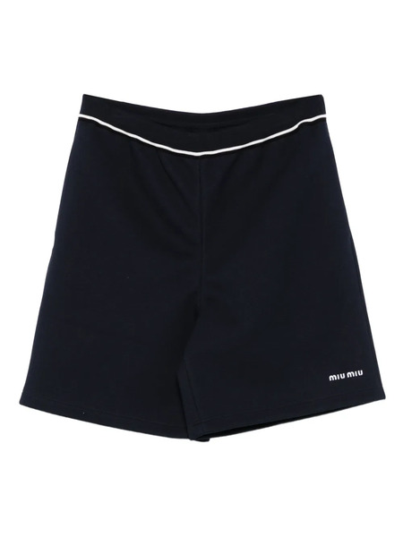  Miu Miu Elastic-waistband Shorts - Blue 