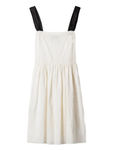  Miu Miu Embroidered Midi Dress - Neutrals 