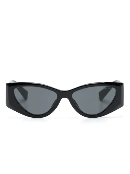  Miu Miu Eyewear Cat-eye Frame Logo Sunglasses - Black 