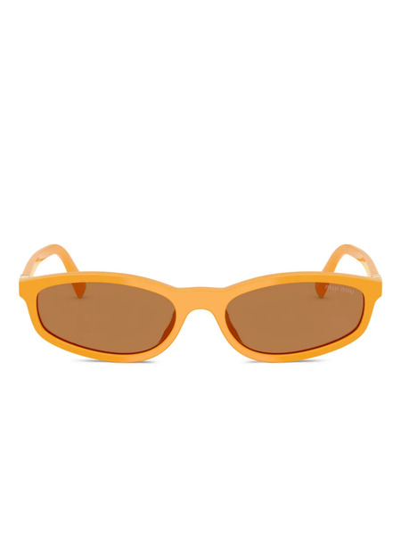  Miu Miu Eyewear Logo-lettering Sunglasses - Orange 