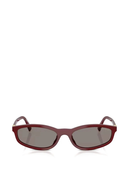  Miu Miu Eyewear Logo Oval-frame Sunglasses - Red 