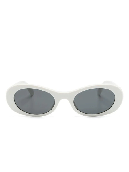  Miu Miu Eyewear Miu Glimpse Oval-frame Sunglasses - White 