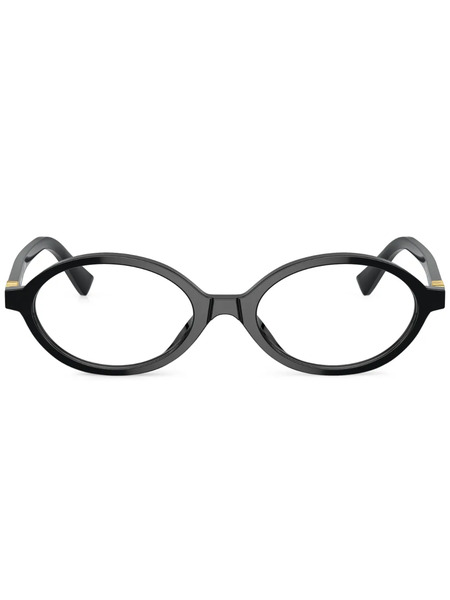  Miu Miu Eyewear Oval Optical Glasses - Black 
