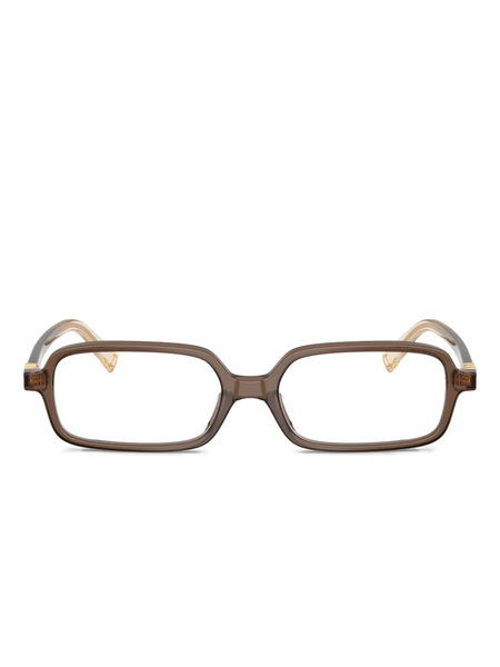  Miu Miu Eyewear Rectangle-frame Glasses - Brown 