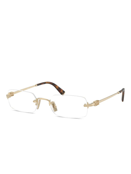  Miu Miu Eyewear Rectangle-frame Glasses - Gold 