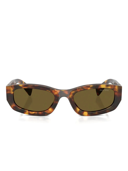  Miu Miu Eyewear Rectangle-frame Sunglasses - Brown 