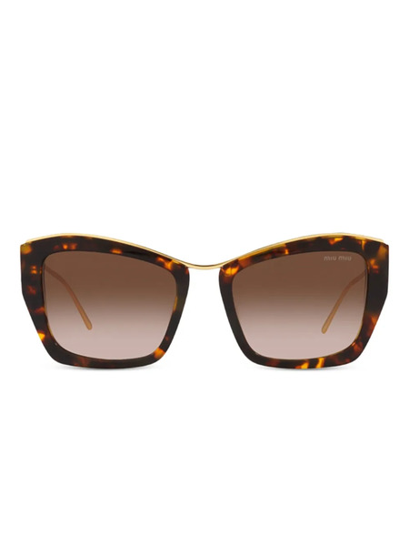  Miu Miu Eyewear Tortoiseshell Cat-eye Sunglasses - Brown 